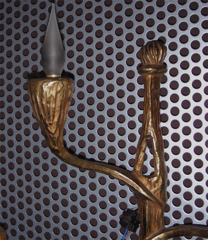 Mid-20th Century Pair of 1950s Bronze Sconces For Sale