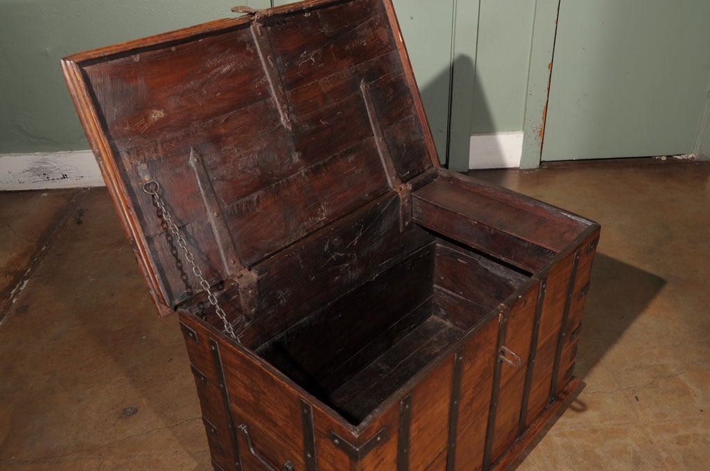 English Campaign-Era Military Officer's Iron-Bound Trunk