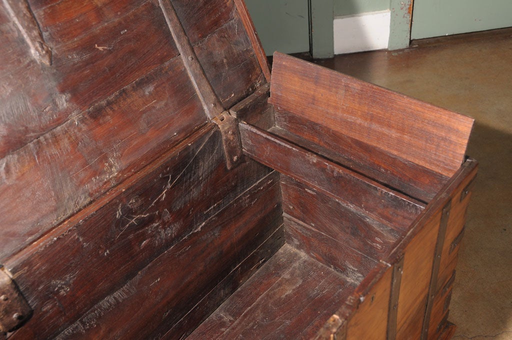 19th Century Campaign-Era Military Officer's Iron-Bound Trunk