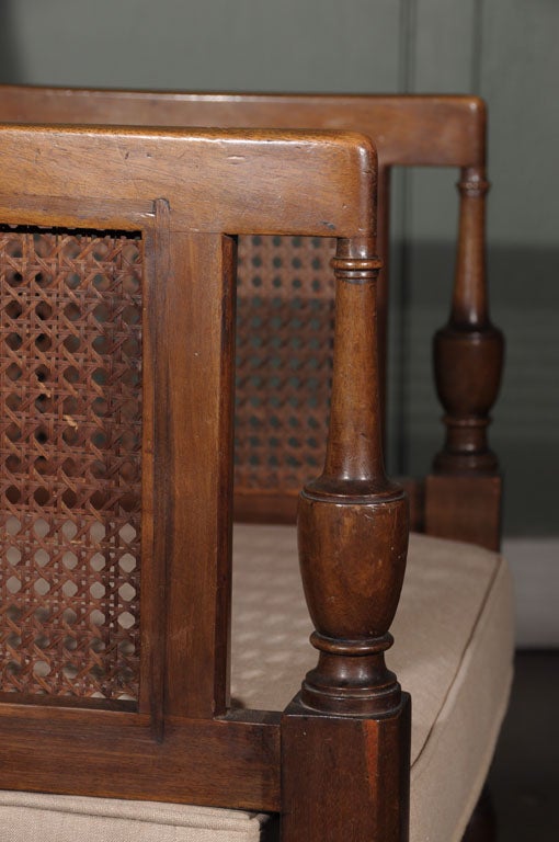 20th Century Edwardian Caned Library Chair of Mahogany (on Casters)