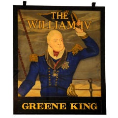 Vintage English Pub Sign - The William IV (Greene King)