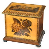 Tunbridgeware Box with Inlaid Woods and Rosewood Veneer