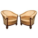Pair of 1920's unusual French Deco Armchairs
