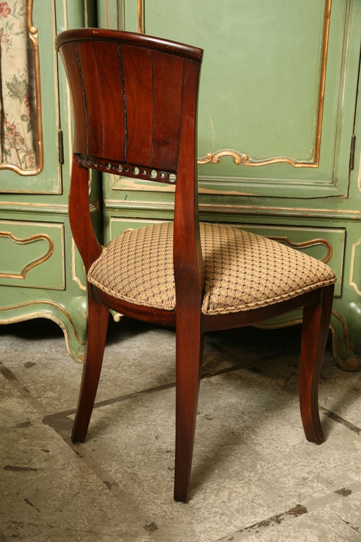Set of Ten 1920's French Deco Mahogony Dining Room Chairs 1