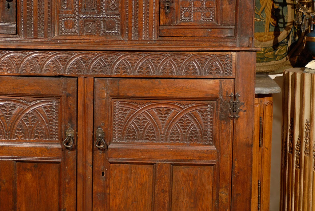 18th Century and Earlier 17th Century English Oak Court Cupboard