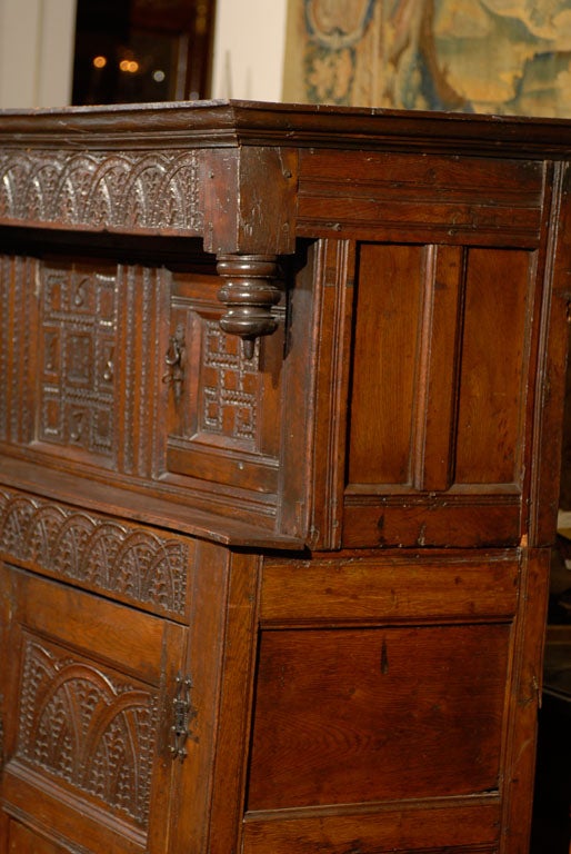 17th Century English Oak Court Cupboard 4