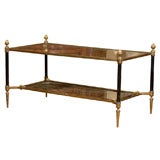Neoclassical  French Brass & Glass Coffee Table, 20th Century