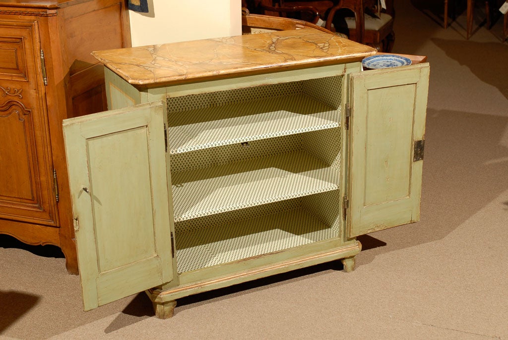 French Green and Ochre Painted Buffet 19th Century 1