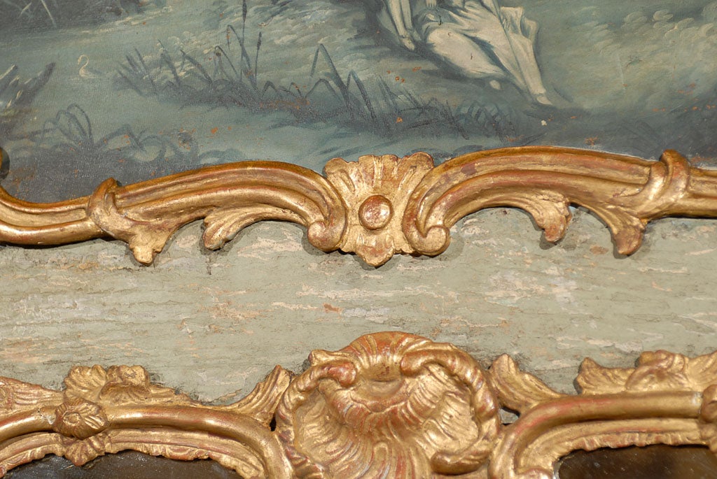 Französischer Trumeau-Spiegel des 19. Jahrhunderts mit Grisaille-Malerei, Frankreich im Angebot 3