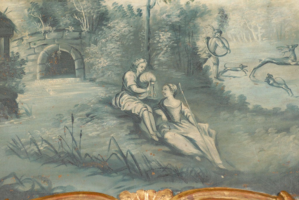 Miroir Trumeau du 19ème siècle avec peinture de Grisaille, France en vente 2