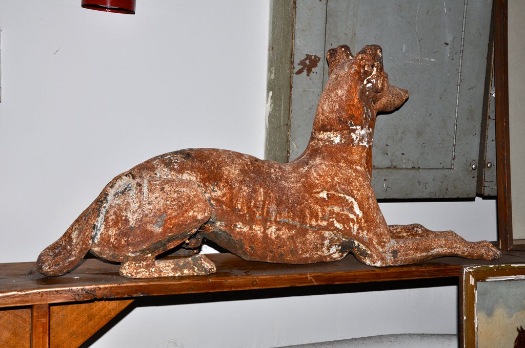 19th Century Pair of Cast Iron Whippets