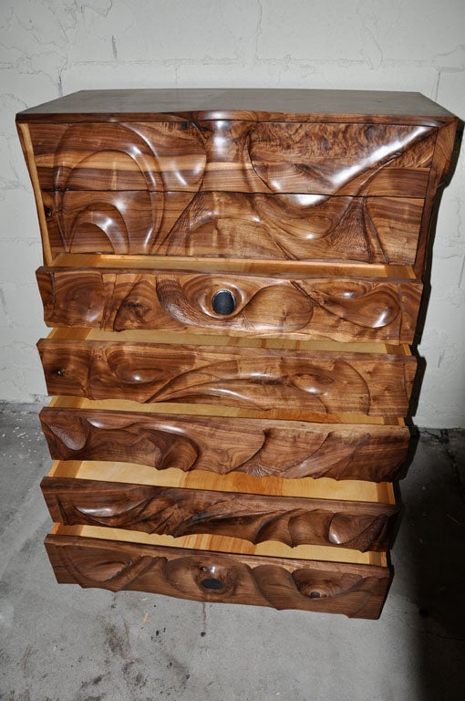 Michael Wilson Carved Out Dresser In Excellent Condition For Sale In Los Angeles, CA