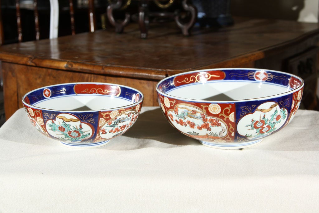 TWO   IMARI  LARGE  BOWLS
