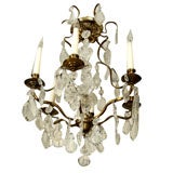 Antique BIRDCAGE  BRASS & CRYSTAL  CHANDELIER