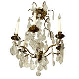 BIRDCAGE  BRASS & CRYSTAL  CHANDELIER