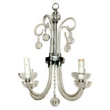 GLASS  CHANDELIER  4  ARMS