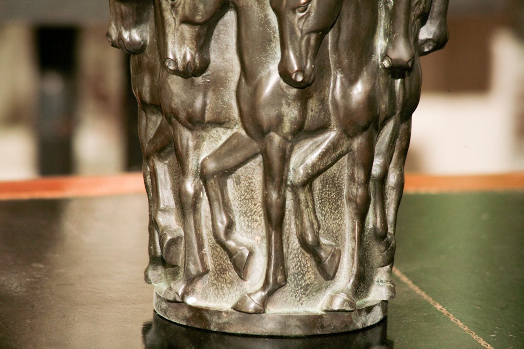 Mid-20th Century BRONZE ART DECO HORSE VASE