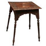 BURMESE SOLID CARVED ROSEWOOD SIDE-TABLE