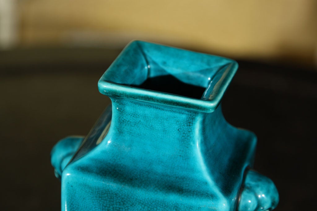 Porcelain Chinese Kangxi Turquoise Vase For Sale