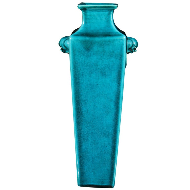 Chinese Kangxi Turquoise Vase For Sale