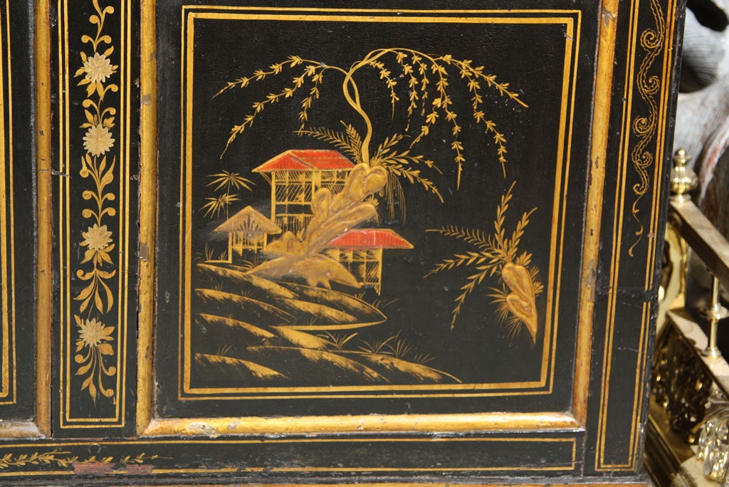 English Chinoiserie Painted Pine Chest For Sale 2