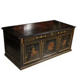 English Chinoiserie Painted Pine Chest