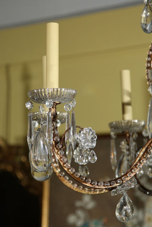 Italian Beaded Crystal Chandelier For Sale