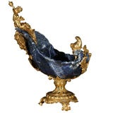 Antique Sodolite Bowl Mounted in Ormolu Base