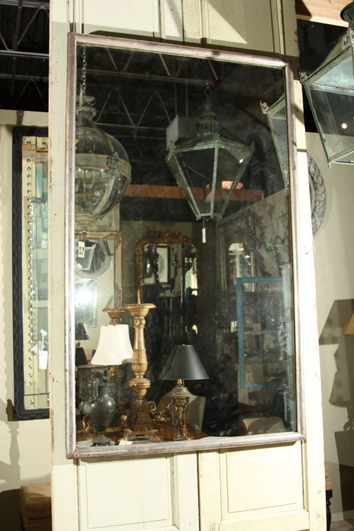 Large French Silver Gilt Mirror