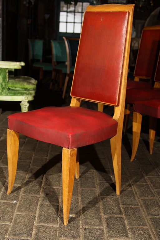 Set of Four Red French Chairs In Good Condition For Sale In Stamford, CT