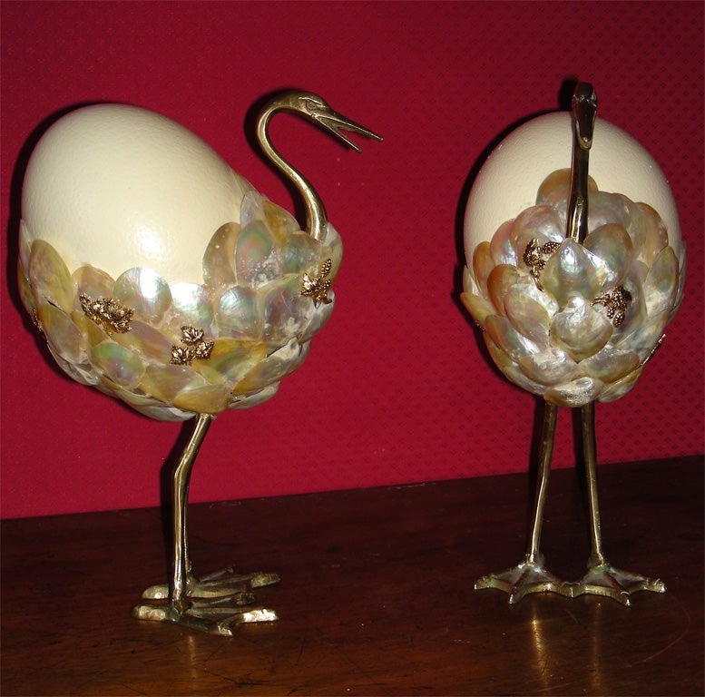 French Two Ostriches by Frédérique Lombard Morel For Sale
