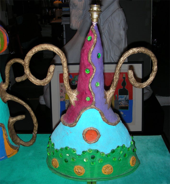 Néerlandais Lampe en papier mâché de la fin du XXe siècle par Tarass and Boulba en vente