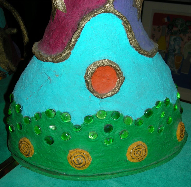 Lampe en papier mâché de la fin du XXe siècle par Tarass and Boulba en vente 1