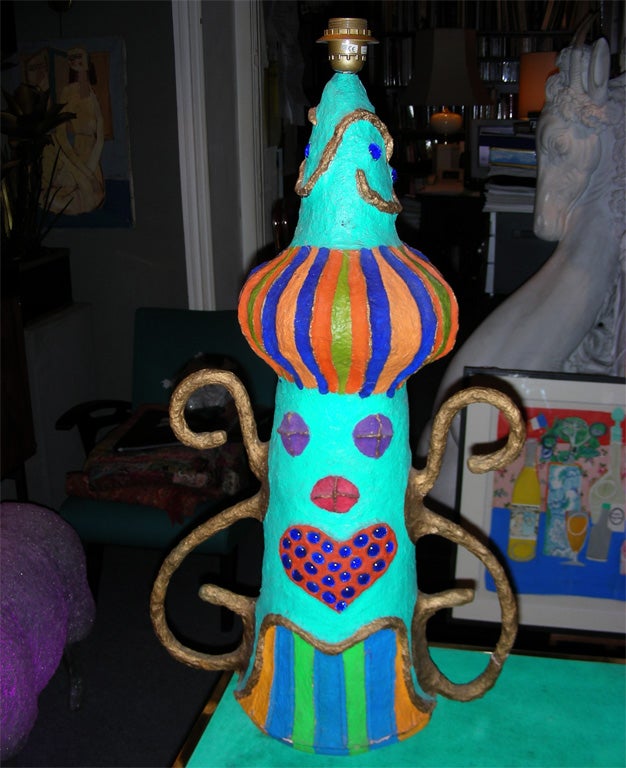 Lampe hollandaise de la fin du 20e siècle en papier maché par Tarass et Boulba, numérotée 6/25.