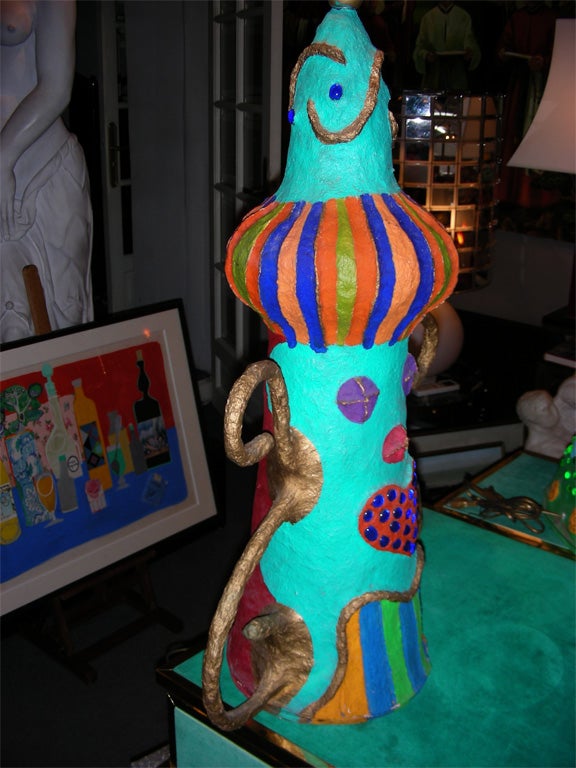 Néerlandais Lampe en papier mâché de la fin du XXe siècle par Tasass and Boulba en vente