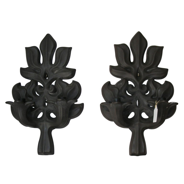 Two 1960s Vallauris Ceramic Sconces Signed Giraud For Sale