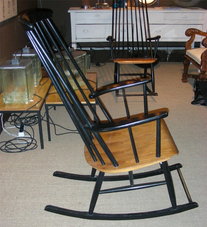 Mid-20th Century Two 1960s Rocking Chairs by Ilmari Tapiovaara For Sale