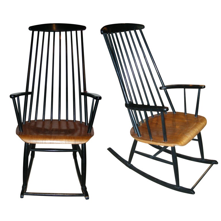 Two 1960s Rocking Chairs by Ilmari Tapiovaara For Sale