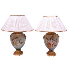 Antique Pair of Huge Late 19th Century Italian Lamps