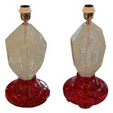 Two End of 20th Century Murano Glass Lamps