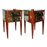 Two 1940s Mirror-Clad Night Stands