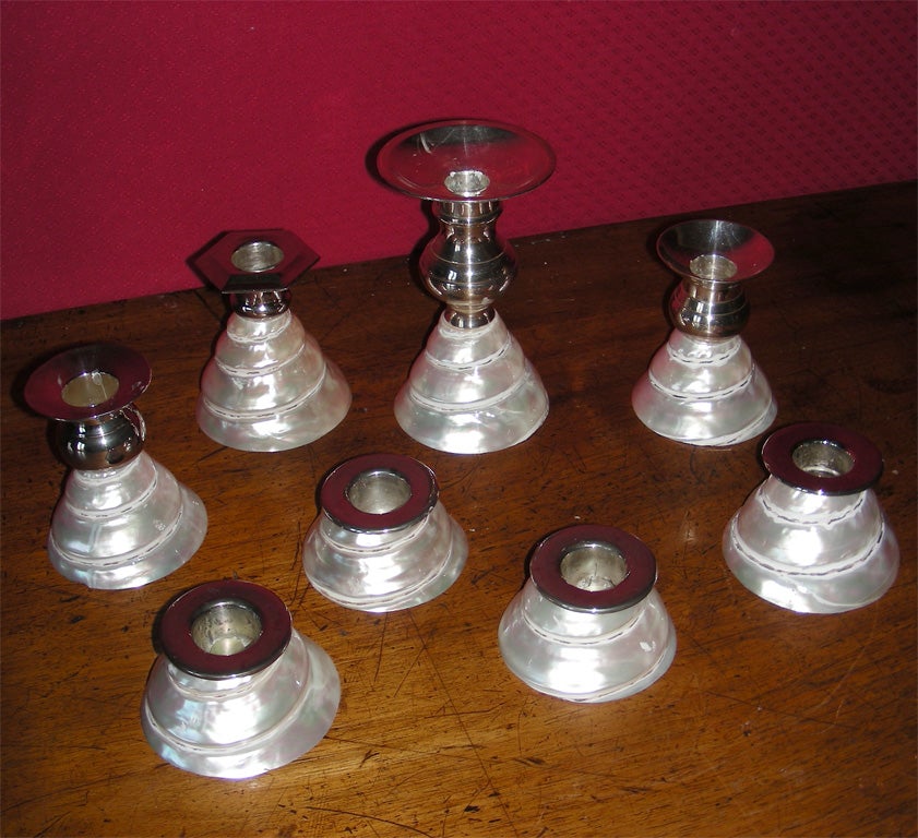 French Eight Candleholders by Frédérique Lombard Morel For Sale