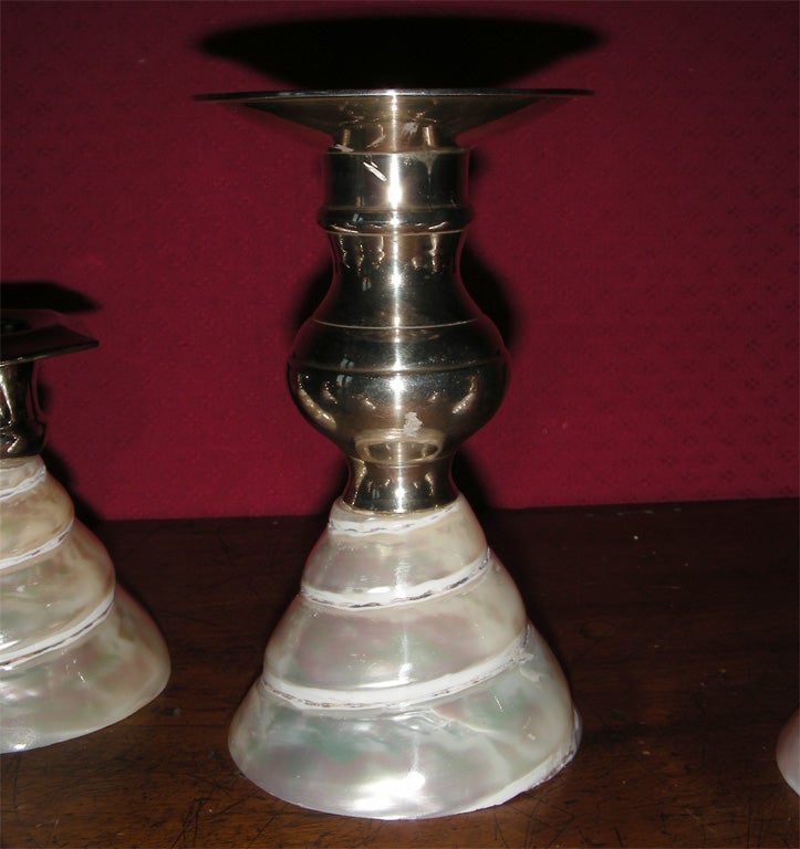 Shell Eight Candleholders by Frédérique Lombard Morel For Sale