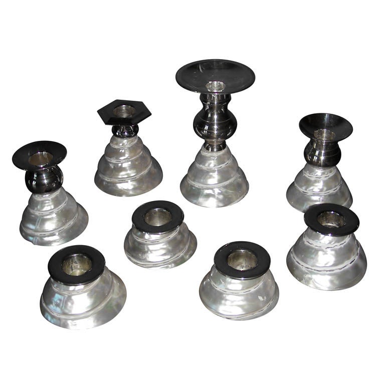 Eight Candleholders by Frédérique Lombard Morel For Sale