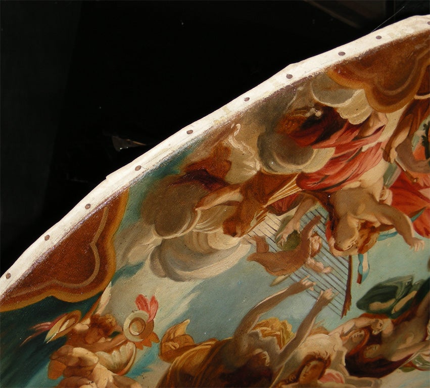1870s Round Ceiling Painting of the Allegory of Music For Sale 2