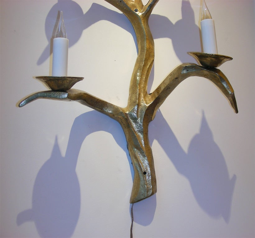 Mid-20th Century Exceptional Pair of Large 1950s Sconces by Felix Agostini