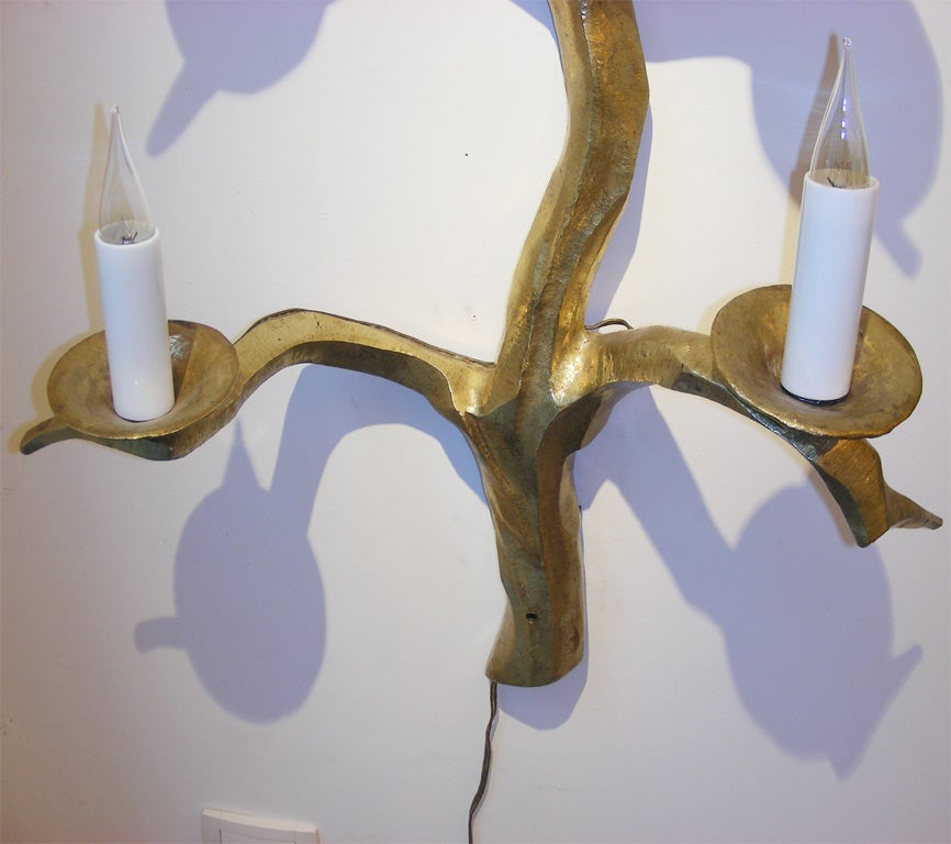 Exceptional Pair of Large 1950s Sconces by Felix Agostini 1