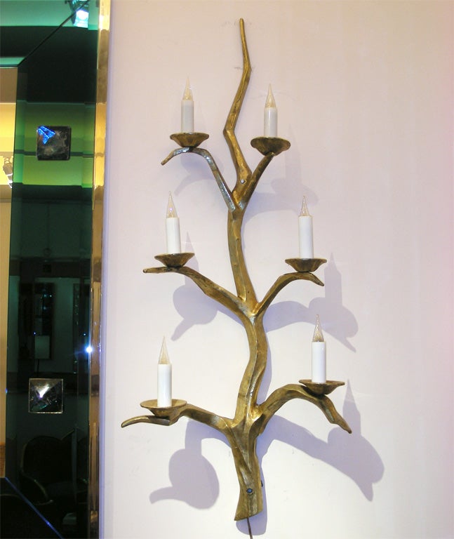 Exceptional Pair of Large 1950s Sconces by Felix Agostini 3