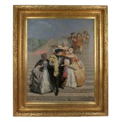 1855 Painting of "Carnival in Venice" by Jean Carolus