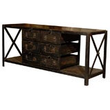 Industrial low Iron and wood console